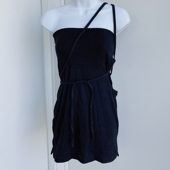 Women's 2-Piece V-neck Tee and Strap Dress - Picture 4 of 4